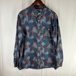 Duluth Trading‎ Co Mens Relaxed Fit Button Down Shirt Tropical Leaf Print Tall L